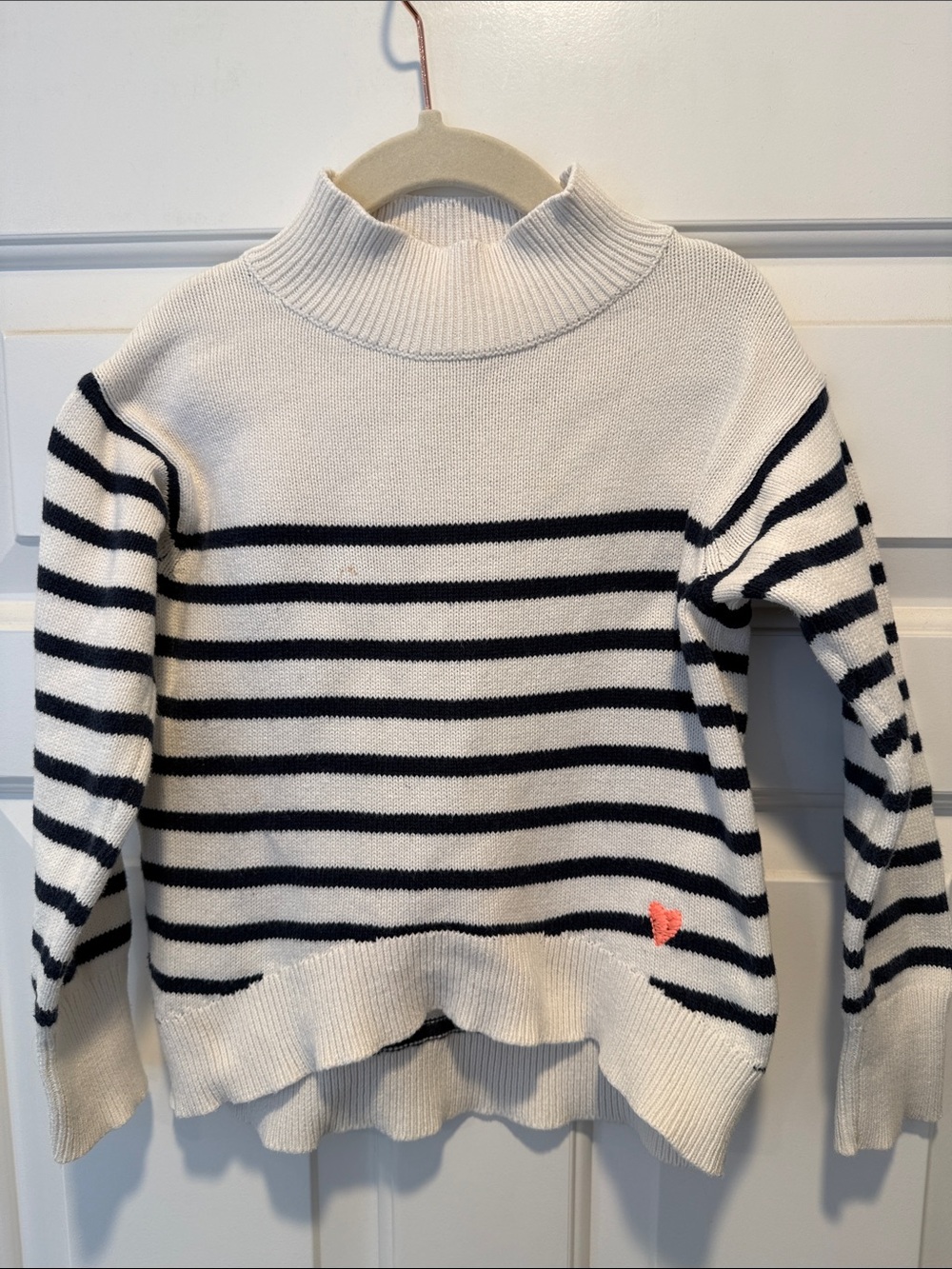 Crewcuts Navy White Striped Mock Neck Sweater XS 4-5